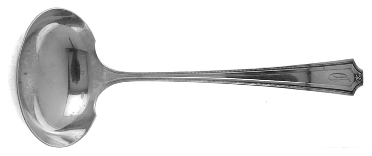 King Albert (Sterling, 1919, Monograms) Solid Gravy Ladle by Whiting Manf Co-1