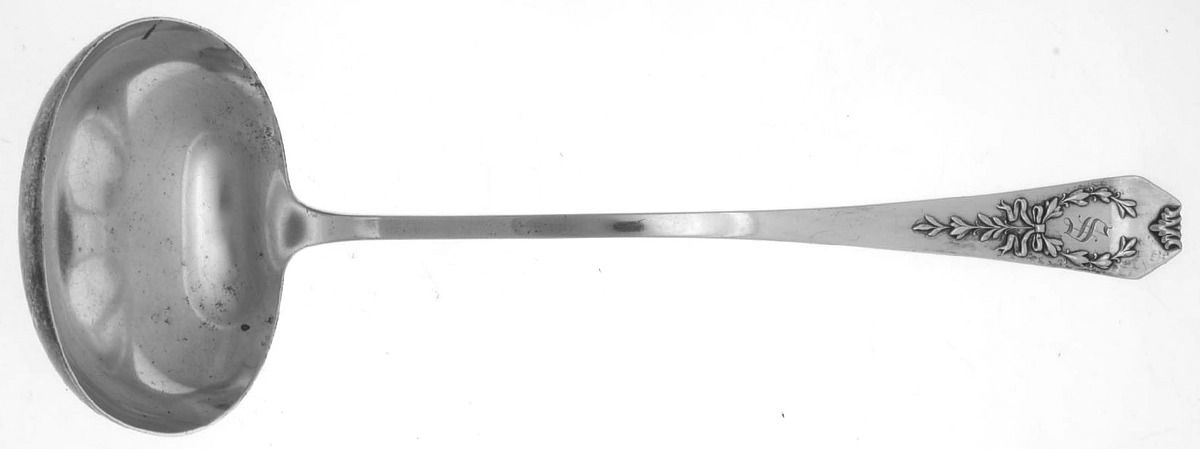 Madam Jumel (Sterling, 1908, Monograms) Oyster Ladle Solid Piece by Whiting Manf Co-1