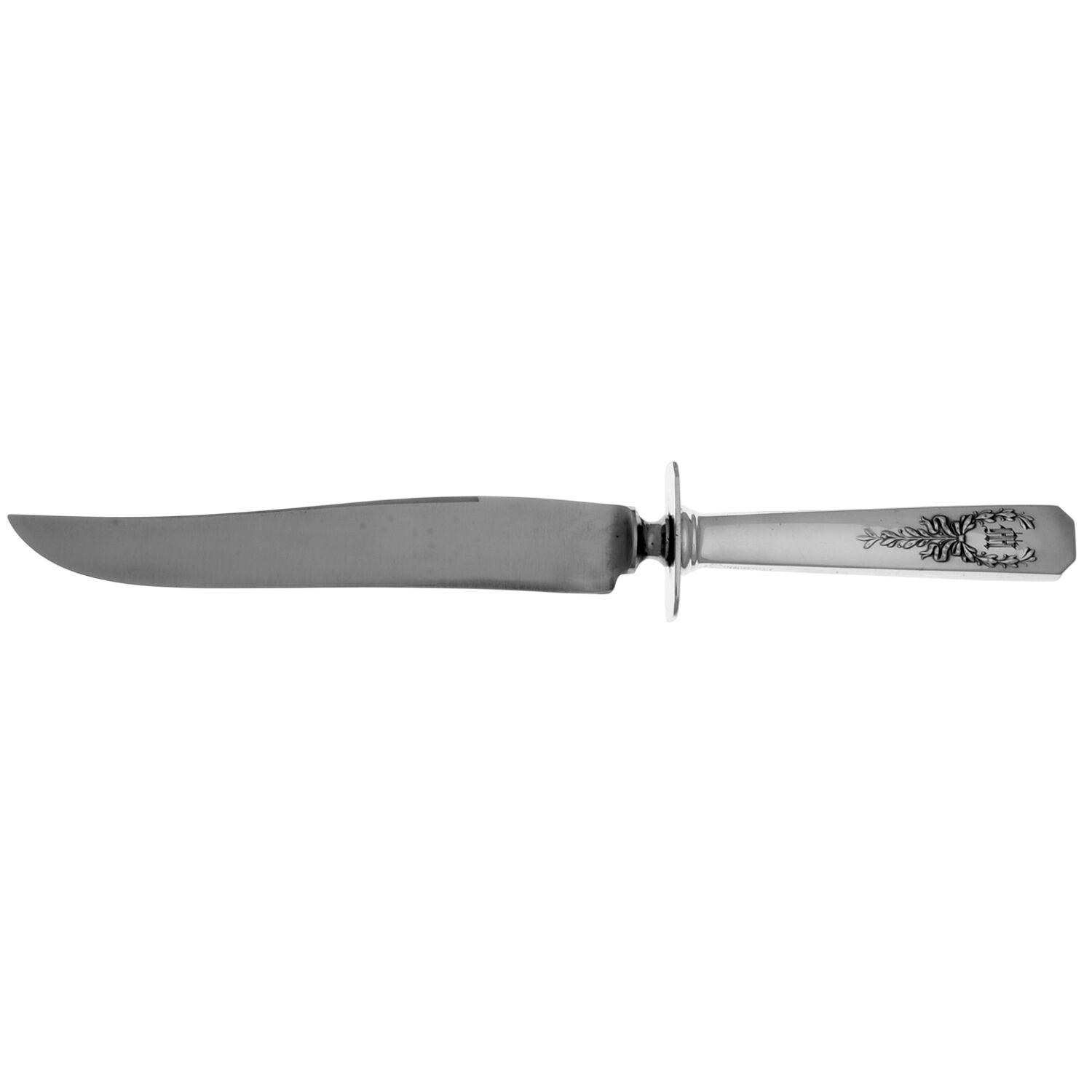 Madam Jumel (Sterling, 1908, Monograms) Small Steak Carving Knife with Stainless Blade by Whiting Manf Co-1