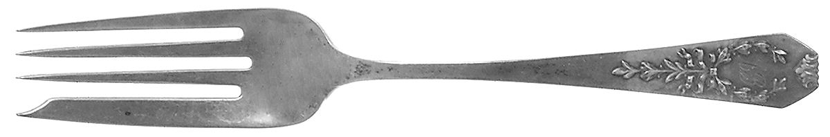Madam Jumel (Sterling, 1908, Monograms) Large Solid Cold Meat Serving Fork by Whiting Manf Co-1