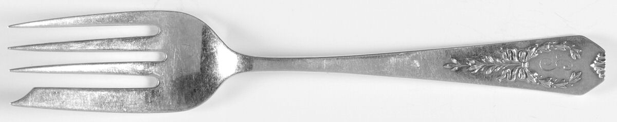 Madam Jumel (Sterling, 1908, Monograms) Individual Solid Fish Fork by Whiting Manf Co-1