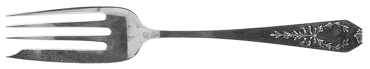Madam Jumel (Sterling, 1908, Monograms) Medium Solid Cold Meat Serving Fork by Whiting Manf Co-1