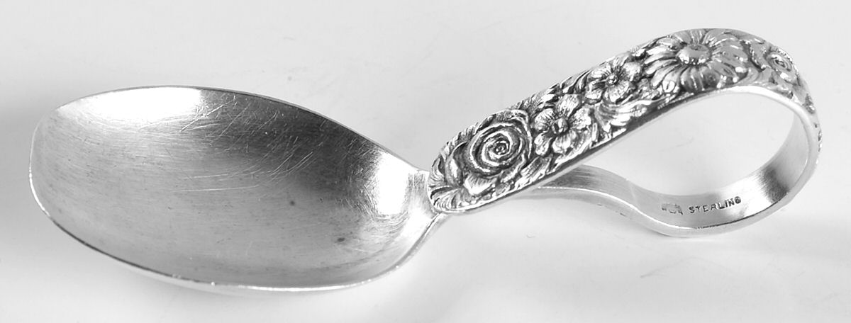 WED15 (Sterling) Curved Handle Baby Spoon by Weidlich Silver-1