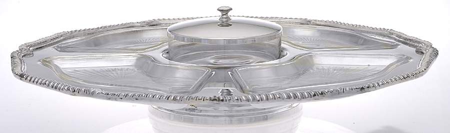 Kings Court (Silverplate, Hollowware) 7 Piece Lazy Susan by W & S Blackington Co-1
