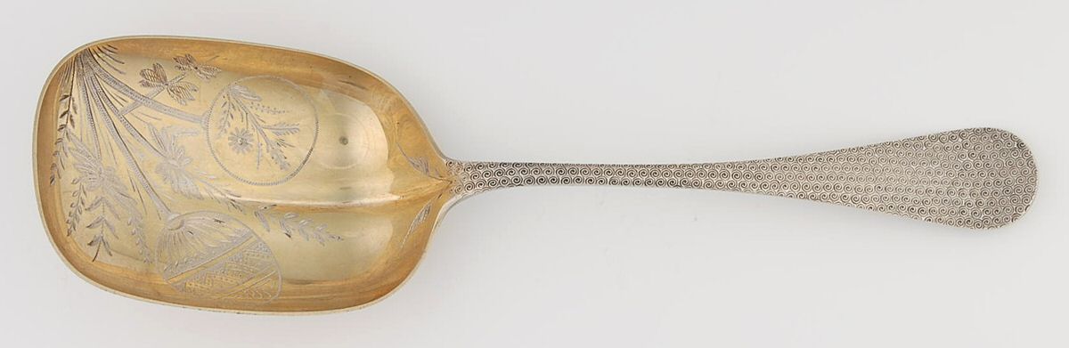 WHS4 (STERLING) Small Solid Berry/Casserole Spoon by Wood & Hughes-1