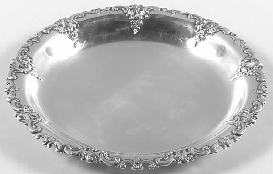 Grande Baroque (Sterling, Hollowware, 1 Hallmark) 8" Sandwich Plate by Wallace Silver-1