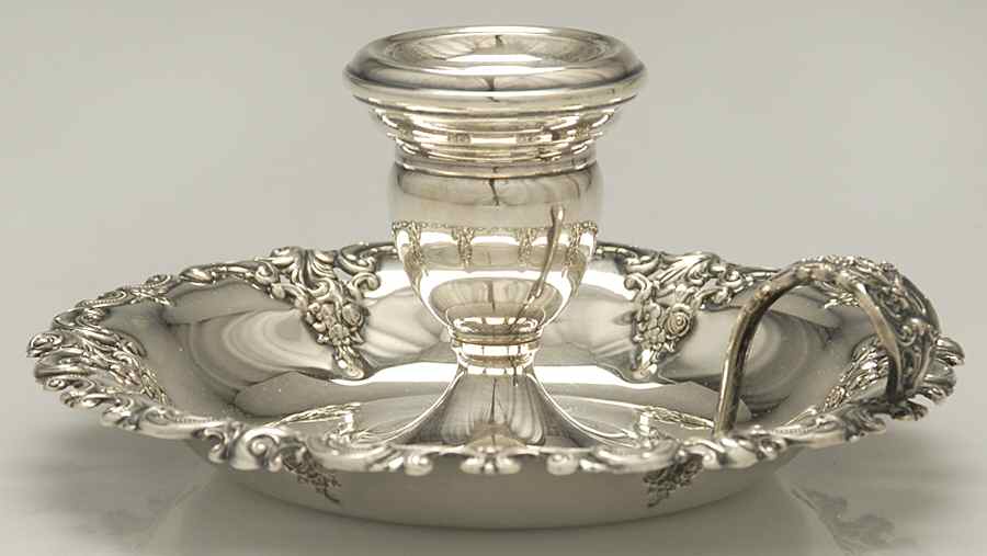 Grande Baroque (Sterling, Hollowware, 1 Hallmark) Sterling Chamberstick by Wallace Silver-1