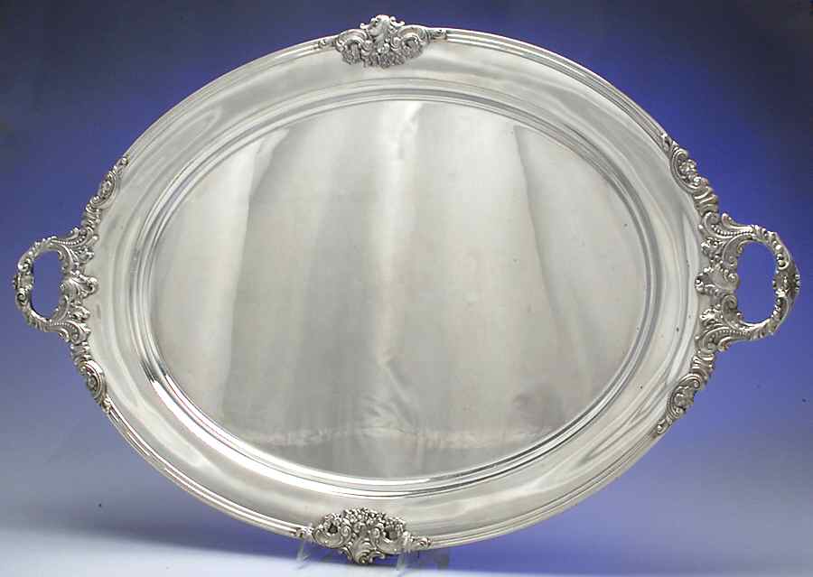 Grande Baroque (Sterling, Hollowware, 1 Hallmark) Large Waiter Tray by Wallace Silver-1