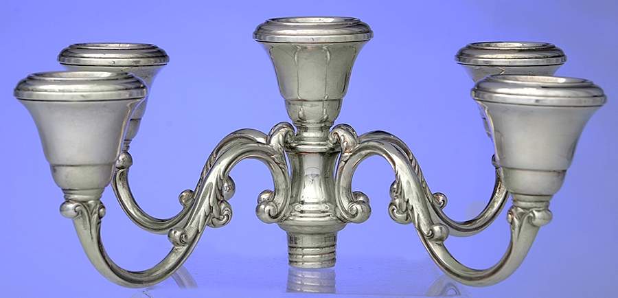 Grande Baroque (Sterling, Hollowware, 1 Hallmark) 5-Light Sterling Candelabra Branch by Wallace Silver-1
