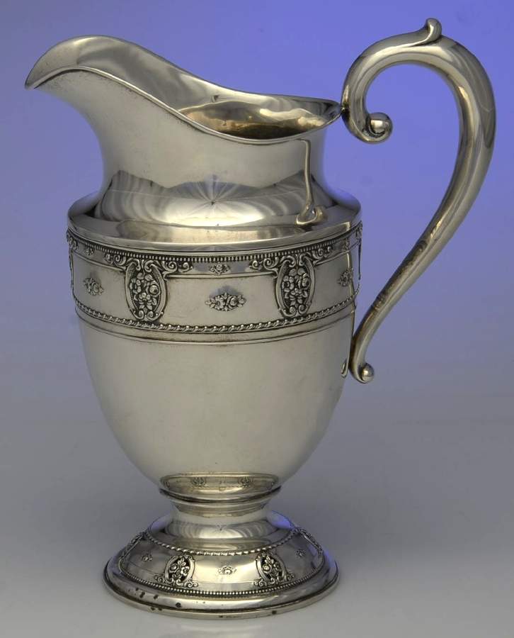 Rose Point (Sterling, Hollowware) Sterling Water Pitcher by Wallace Silver-1