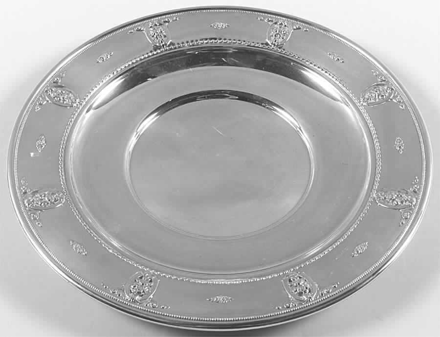 Rose Point (Sterling, Hollowware) Medium Round Sterling Tray by Wallace Silver-1