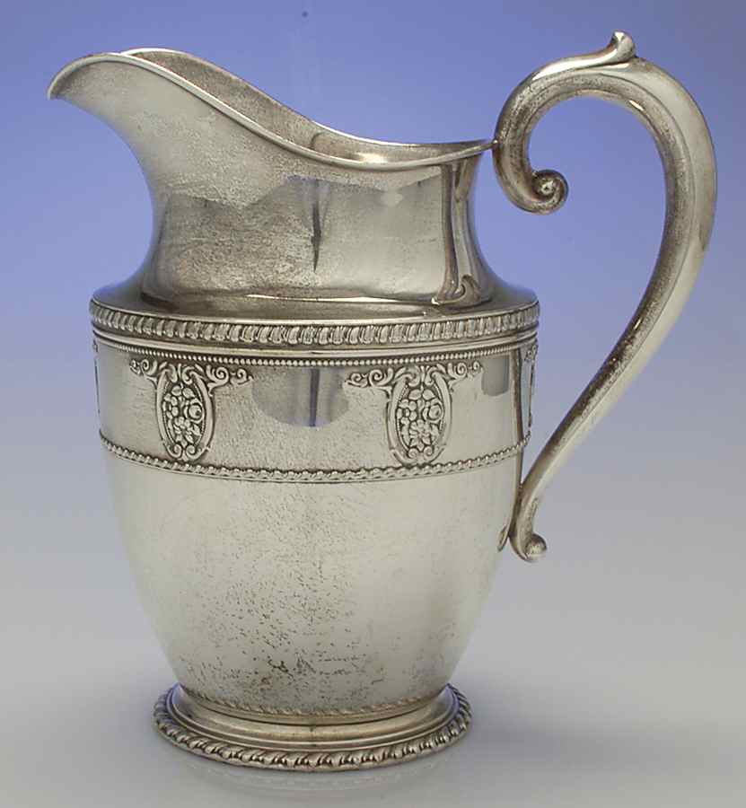 Rose Point (Sterling, Hollowware) Sterling Water Pitcher by Wallace Silver-1