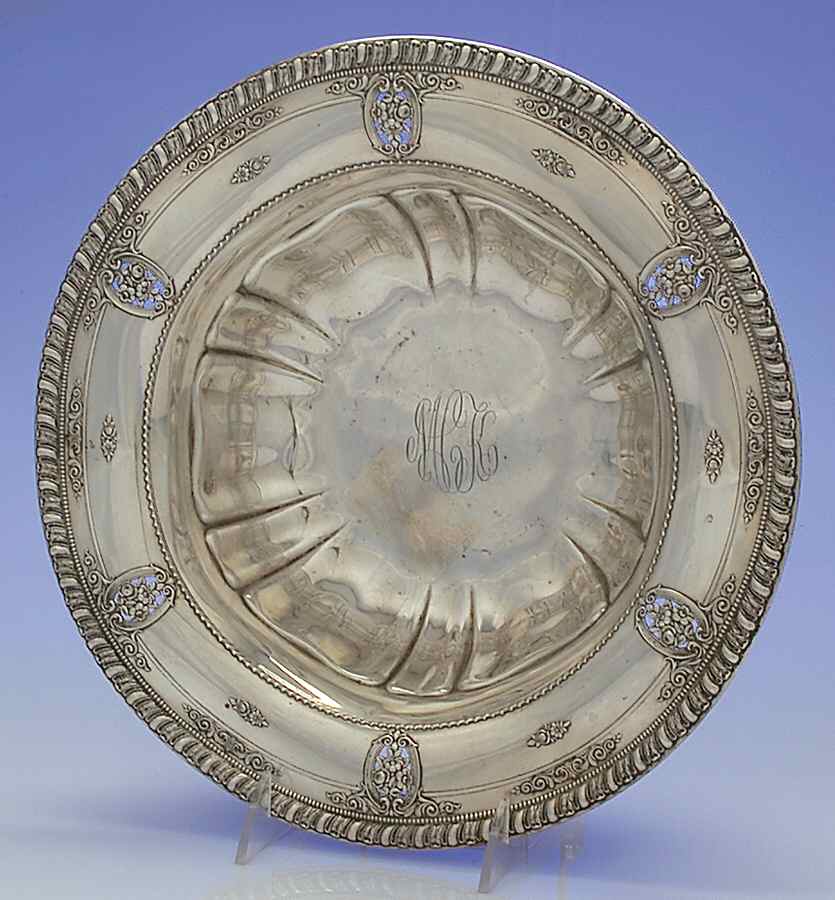 Rose Point (Sterling, Hollowware) Sterling Round Pierced Vegetable by Wallace Silver-1
