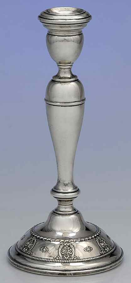 Rose Point (Sterling, Hollowware) 9" Weighted Candlestick by Wallace Silver-1