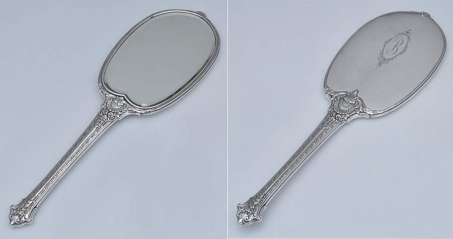 Sir Christopher (Strl, Hlwr, 4800-1, Hand Chased) Mirror with Handle by Wallace Silver-1