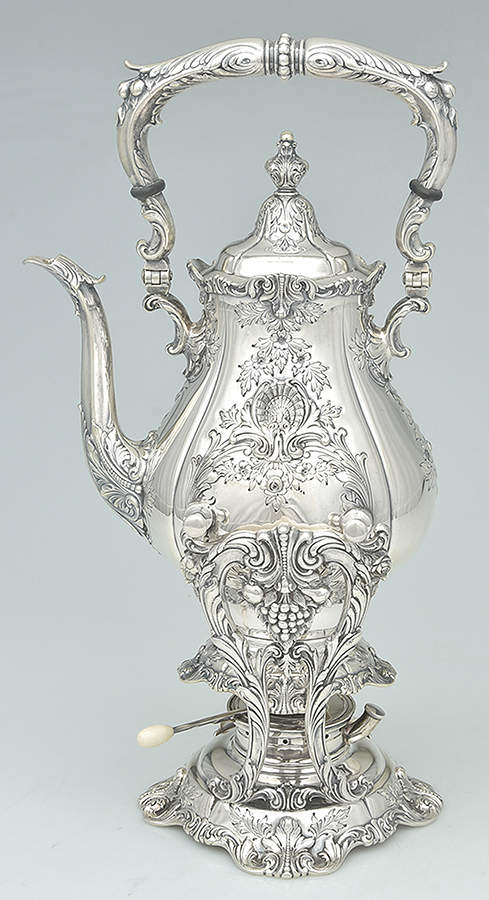 Sir Christopher (Strl, Hlwr, 4800-1, Hand Chased) Kettle, Stand & Burner by Wallace Silver-1