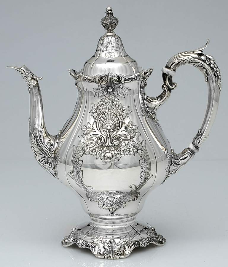 Sir Christopher (Strl, Hlwr, 4800-1, Hand Chased) Teapot by Wallace Silver-1