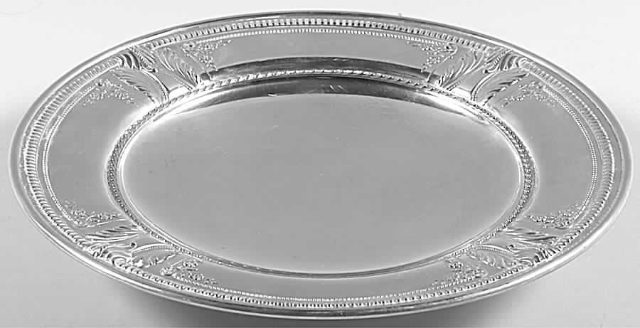 Stradivari (Sterling, Hollowware, Design on Top) Footed Sterling Sandwich Plate by Wallace Silver-1