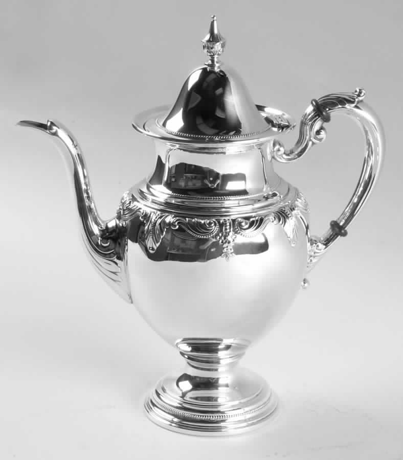 Stradivari (Sterling, Hollowware, Design on Top) Coffee Pot by Wallace Silver-1