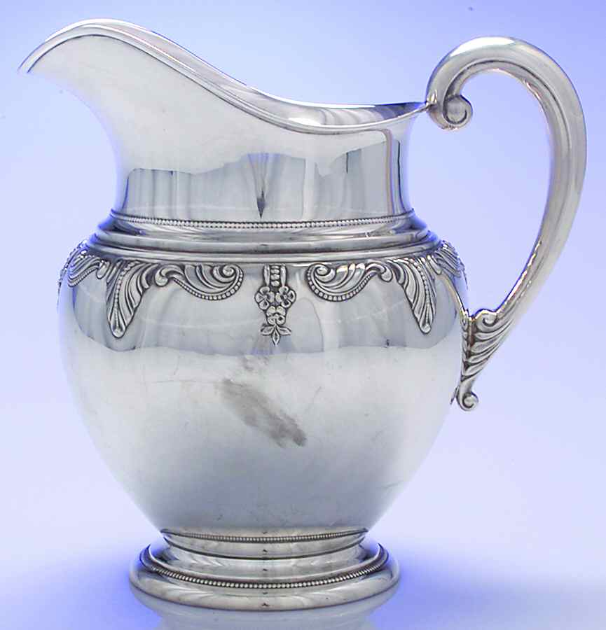 Stradivari (Sterling, Hollowware, Design on Top) Sterling Water Pitcher by Wallace Silver-1