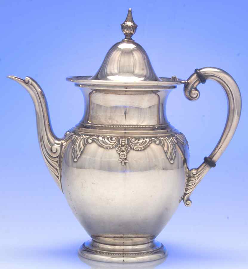 Stradivari (Sterling, Hollowware, Design on Top) Coffee Pot by Wallace Silver-1