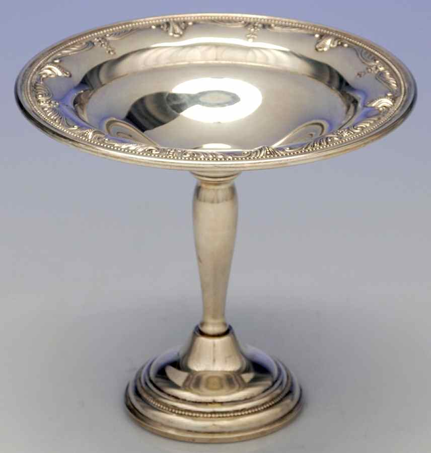 Stradivari (Sterling, Hollowware, Design on Top) Round Compote (Height X Width) by Wallace Silver-1