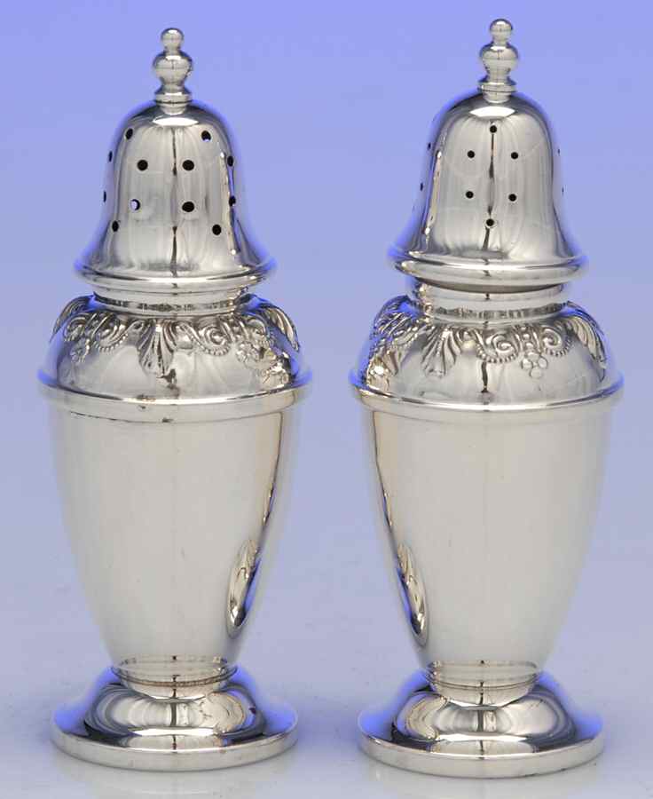 Stradivari (Sterling, Hollowware, Design on Top) Salt & Pepper Set by Wallace Silver-1