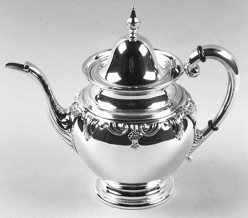 Stradivari (Sterling, Hollowware, Design on Top) Teapot by Wallace Silver-1