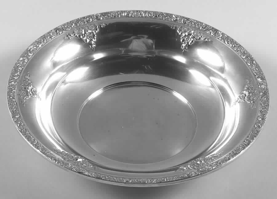 Meadow Rose (Sterling, Hollowware Only) Sterling Round Vegetable by Watson-1