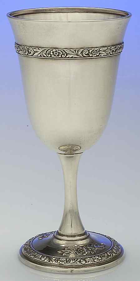 Meadow Rose (Sterling, Hollowware Only) Water Goblet by Watson-1