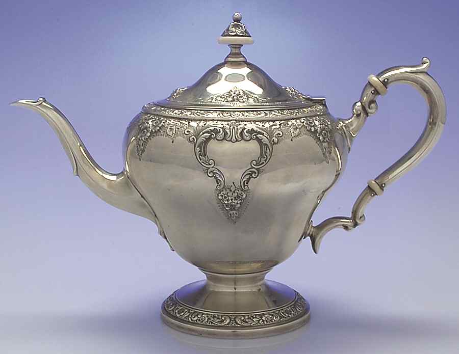 Meadow Rose (Sterling, Hollowware Only) Teapot by Watson-1
