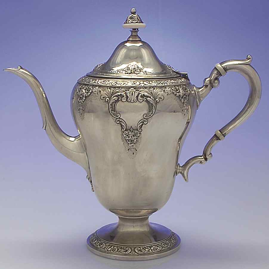 Meadow Rose (Sterling, Hollowware Only) Coffee Pot by Watson-1