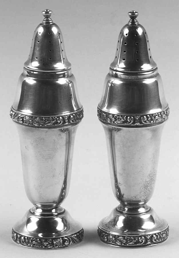 Meadow Rose (Sterling, Hollowware Only) Salt and Pepper Set by Watson-1