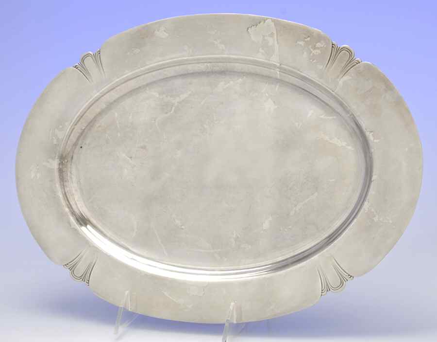 Iris (Silverplate, Hollowware) Small Plated Meat Platter No Well by Wallace Silver-1