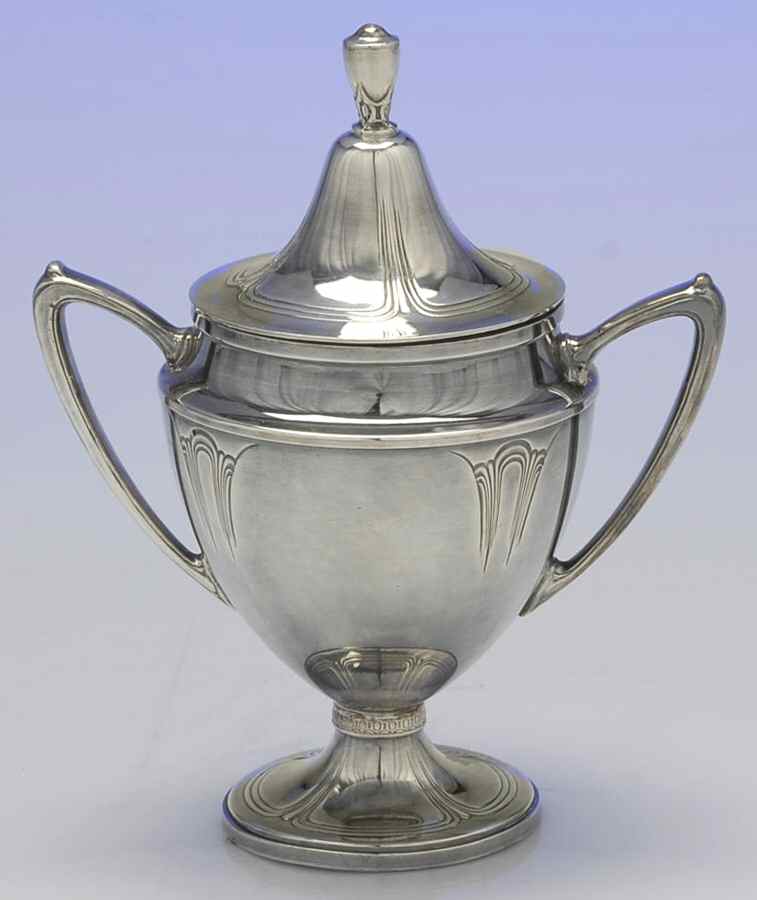 Iris (Silverplate, Hollowware) Sugar Bowl & Lid by Wallace Silver-1