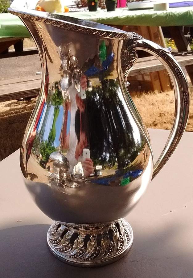 King Christian (Silverplate, Hollowware) Silverplate Water Pitcher by Wallace Silver-1
