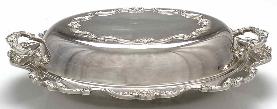 Royal Rose (Silverplate, Hollowware) Double Vegetable Bowl by Wallace Silver-1