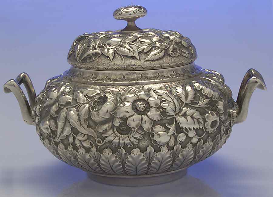 412D (Sterling, Hollowware) Sugar Bowl & Lid by Whiting Manf Co-1