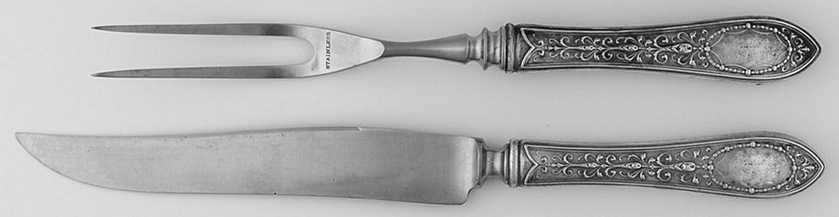 Adam (Sterling, 1907) Small Stainless Blade 2-Piece Steak Carving Set by Whiting Manf Co-1