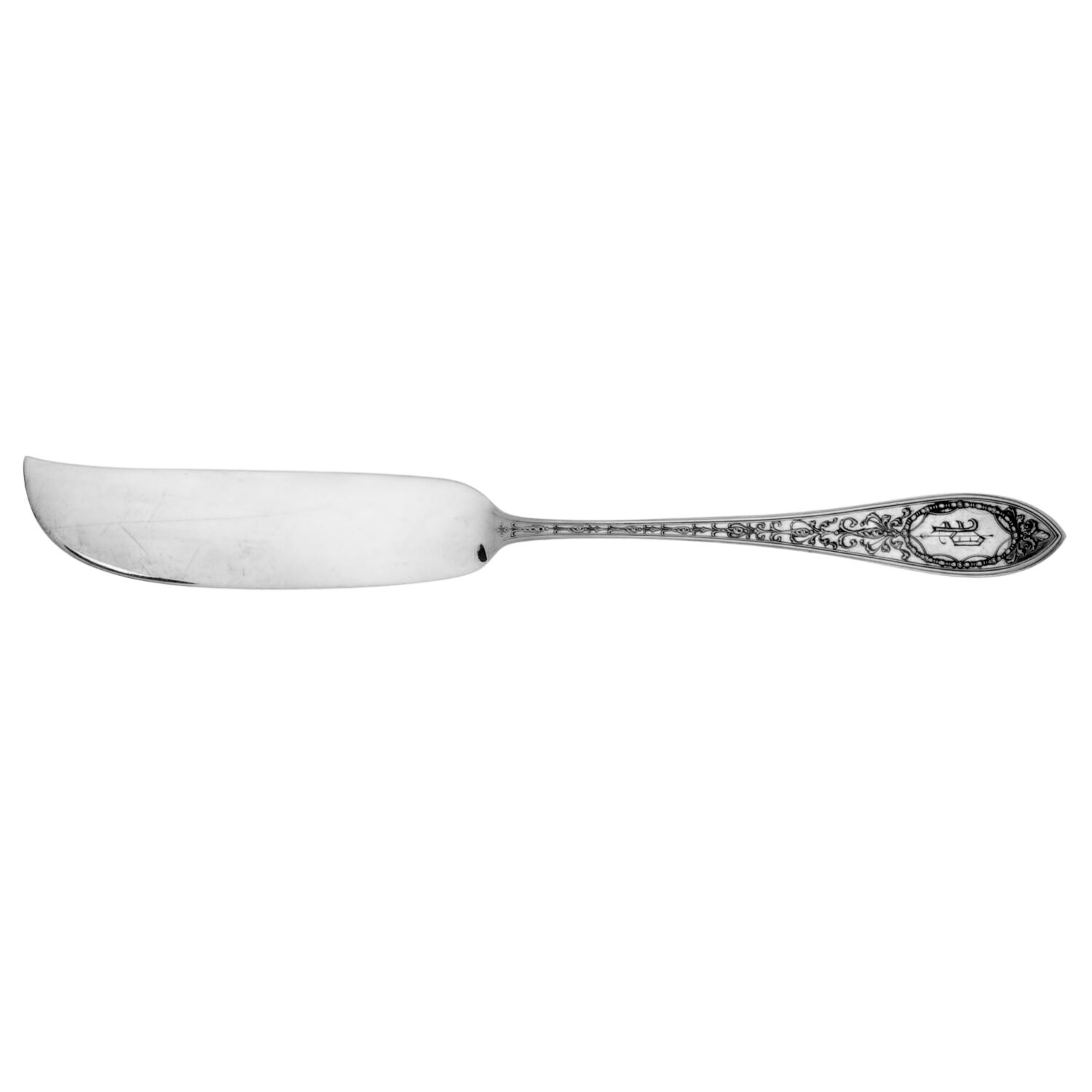 Adam (Sterling, 1907, Monograms) Flat Handle Master Butter Knife by Whiting Manf Co-1