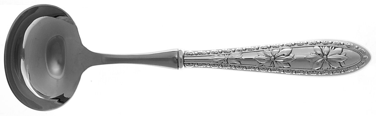 Poinsettia (Sterling) Hollow Handle Gravy Ladle with Stainless Bowl by Wallace Silver-1