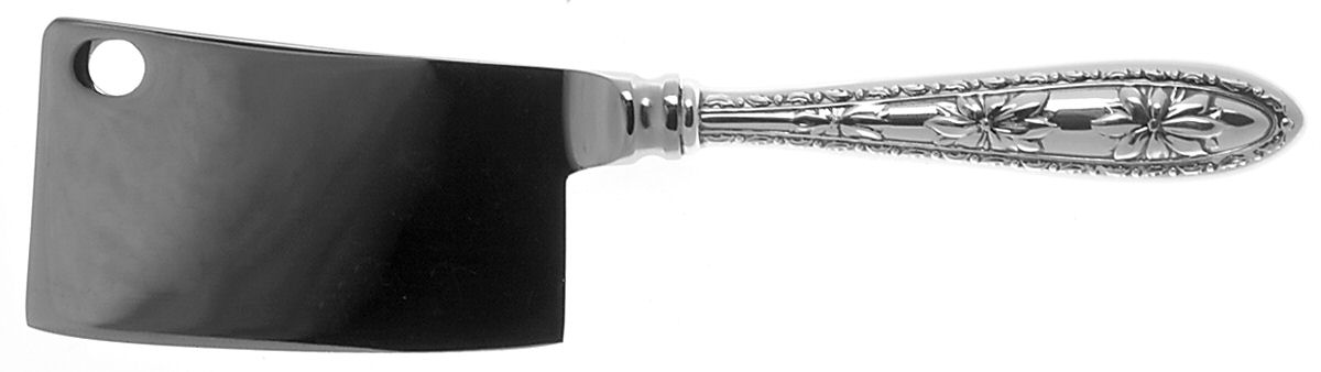 Poinsettia (Sterling) Cheese Cleaver with Stainless Blade by Wallace Silver-1