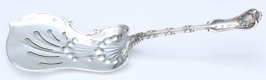 Imperial Queen (Sterling, 1893, Monograms) Pierced Fried Oyster Server by Whiting Manf Co-1