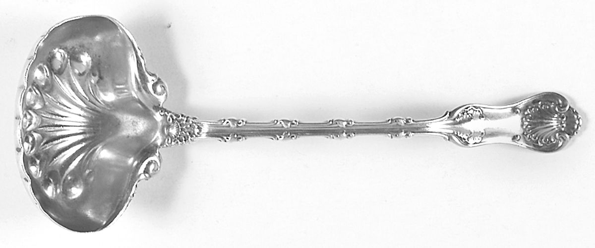 Imperial Queen (Sterling, 1893, Monograms) Solid Piece Cream Ladle by Whiting Manf Co-1
