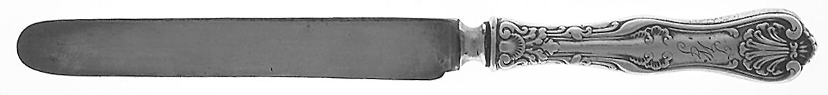 Imperial Queen (Sterling, 1893, Monograms) Breakfast Knife with Silverplate Blade by Whiting Manf Co-1