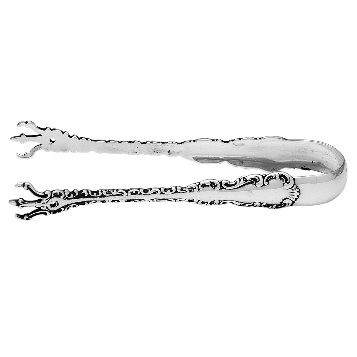 Louis XV (Sterling, 1891, Monograms) Small Sugar Tongs by Whiting Manf Co-1