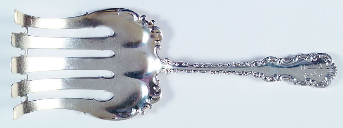 Louis XV (Sterling, 1891, Monograms) Solid Asparagus Server by Whiting Manf Co-1