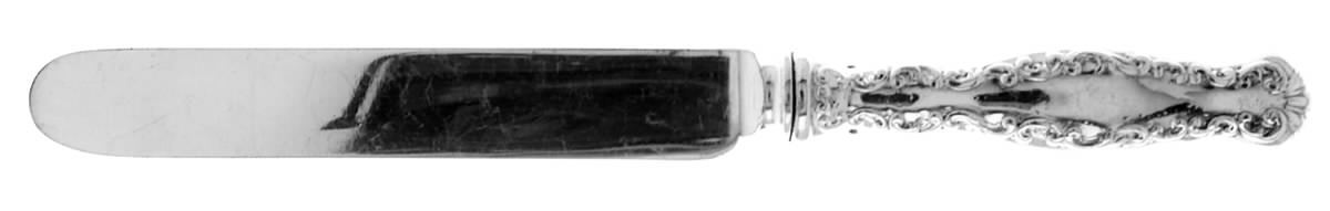 Louis XV (Sterling, 1891, Monograms) Dessert/Tea Knife with Silverplate Blade by Whiting Manf Co-1