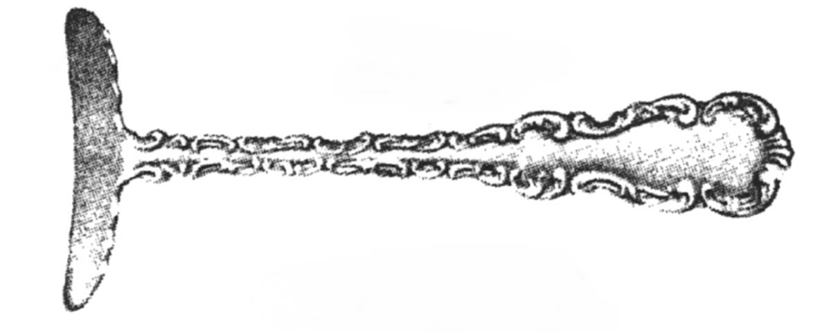 Louis XV (Sterling, 1891, Monograms) Food Pusher Solid by Whiting Manf Co-1