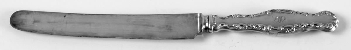 Louis XV (Sterling, 1891, Monograms) Old French Hollow Knife by Whiting Manf Co-1
